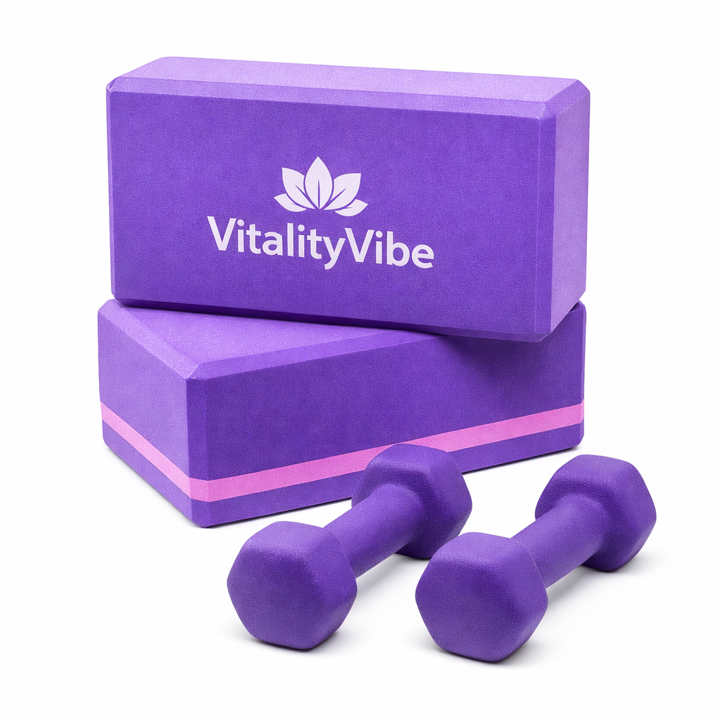 VitalityVibe Yoga Block Set With Dumbbell